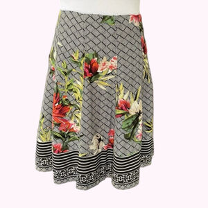 White House Black Market Floral Geometric Skirt Size 12